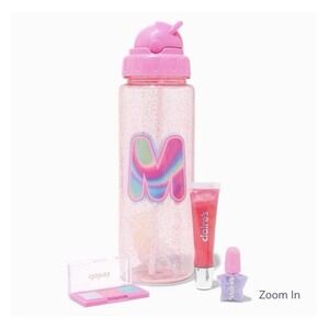 SEALED Claire's Initial M Water Bottle Makeup Set Birthday Christmas Valentine's
